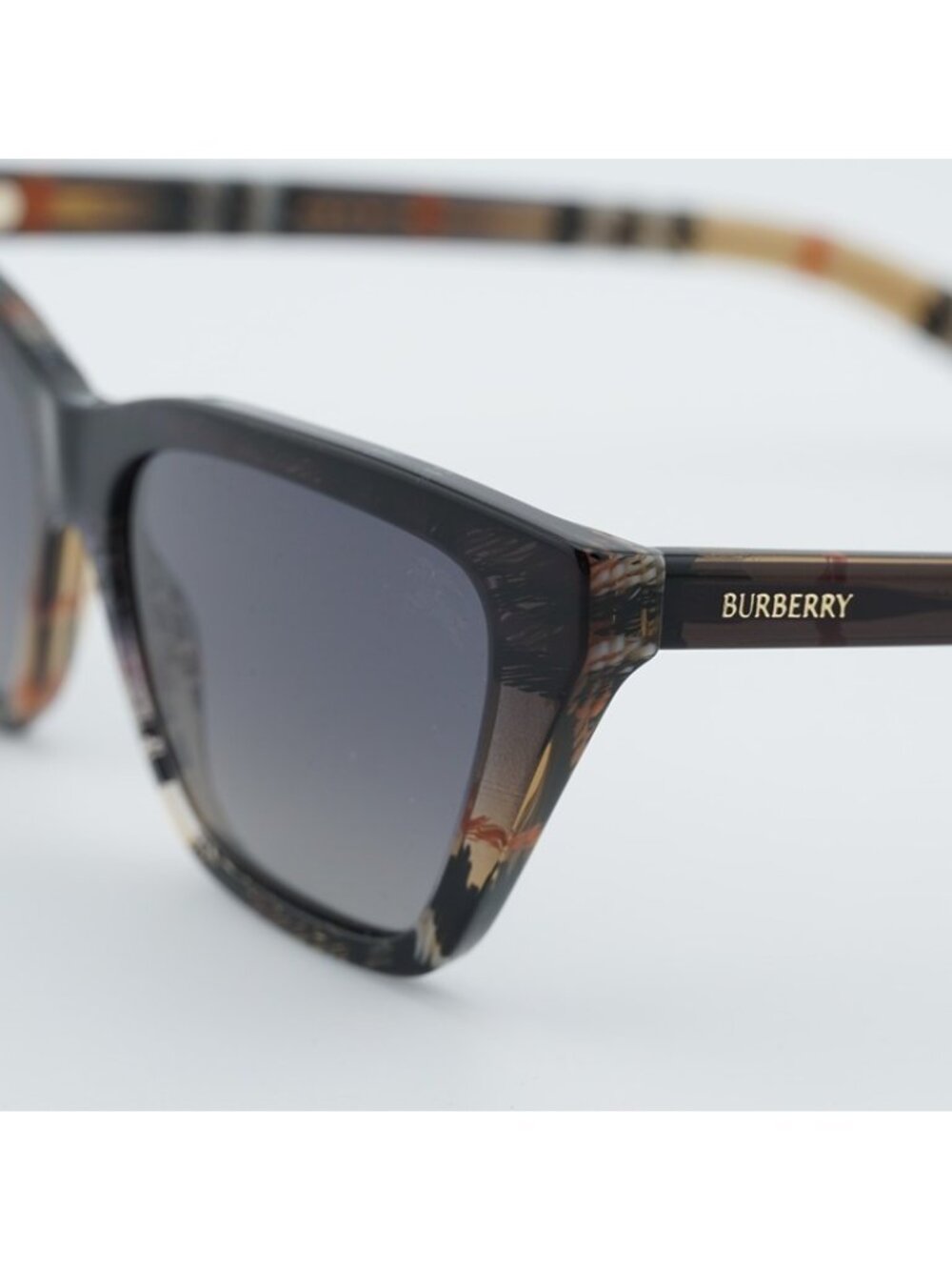 Burberry BE4468 4202T3 Sunglasses Sand Check Cat Eye Frame,Grey Polarized Lenses - Picture 8 of 10